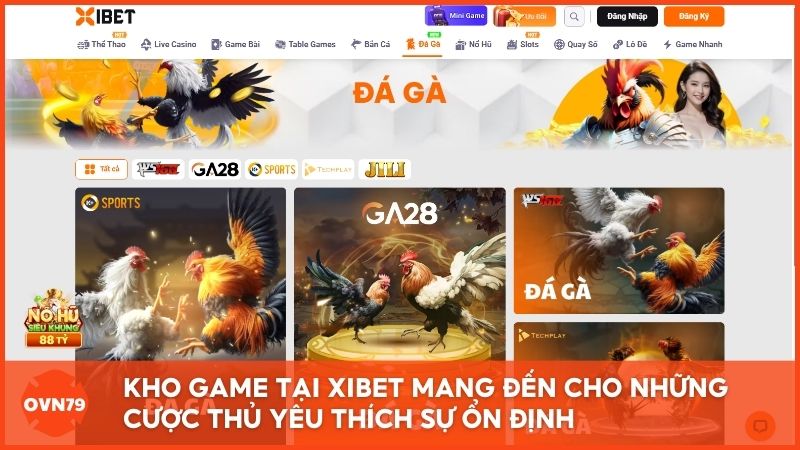 Giao diện sảnh cược Xibet tinh giản, tập trung vào trải nghiệm Casino mượt mà và tỷ lệ kèo Thể thao cao thay vì nhồi nhét số lượng game