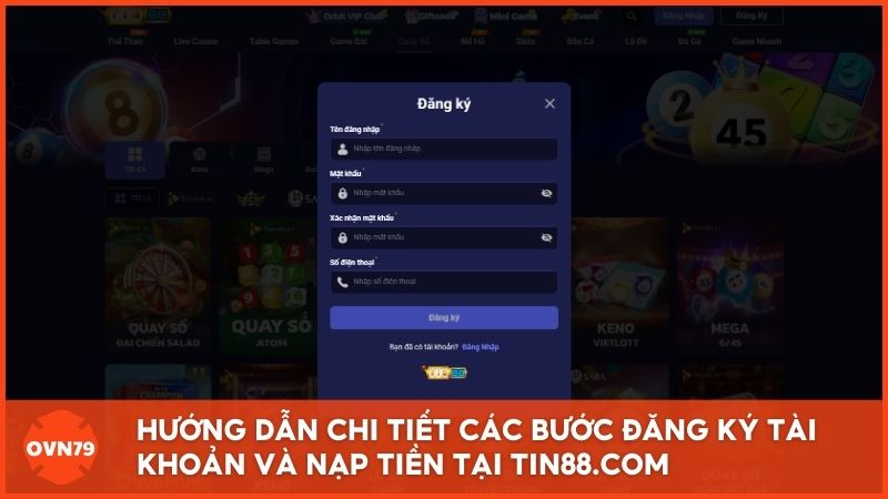 Quy trình đăng ký và nạp rút tại Tin88 được tối ưu hóa, giúp người chơi mới dễ dàng bắt đầu chỉ trong vài phút