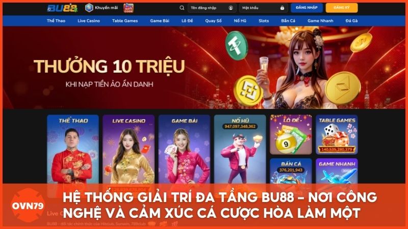 Toàn cảnh hệ thống giải trí đa tầng tại BU88.com – Nơi công nghệ và cảm xúc cá cược hòa làm một
